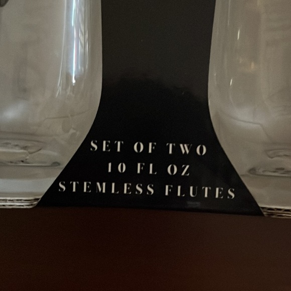 Rae Dunn Set if two 10 fl oz strapless Flutes - Picture 2 of 4